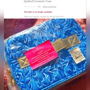 Lilly Pulitzer Bag - Quilted Cosmetic Bag NWT Abaco Blue Have it Both Rays OS